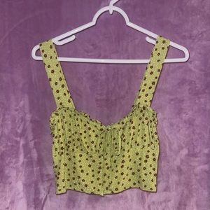 Green Floral Crop Top Sleeveless from PacSun